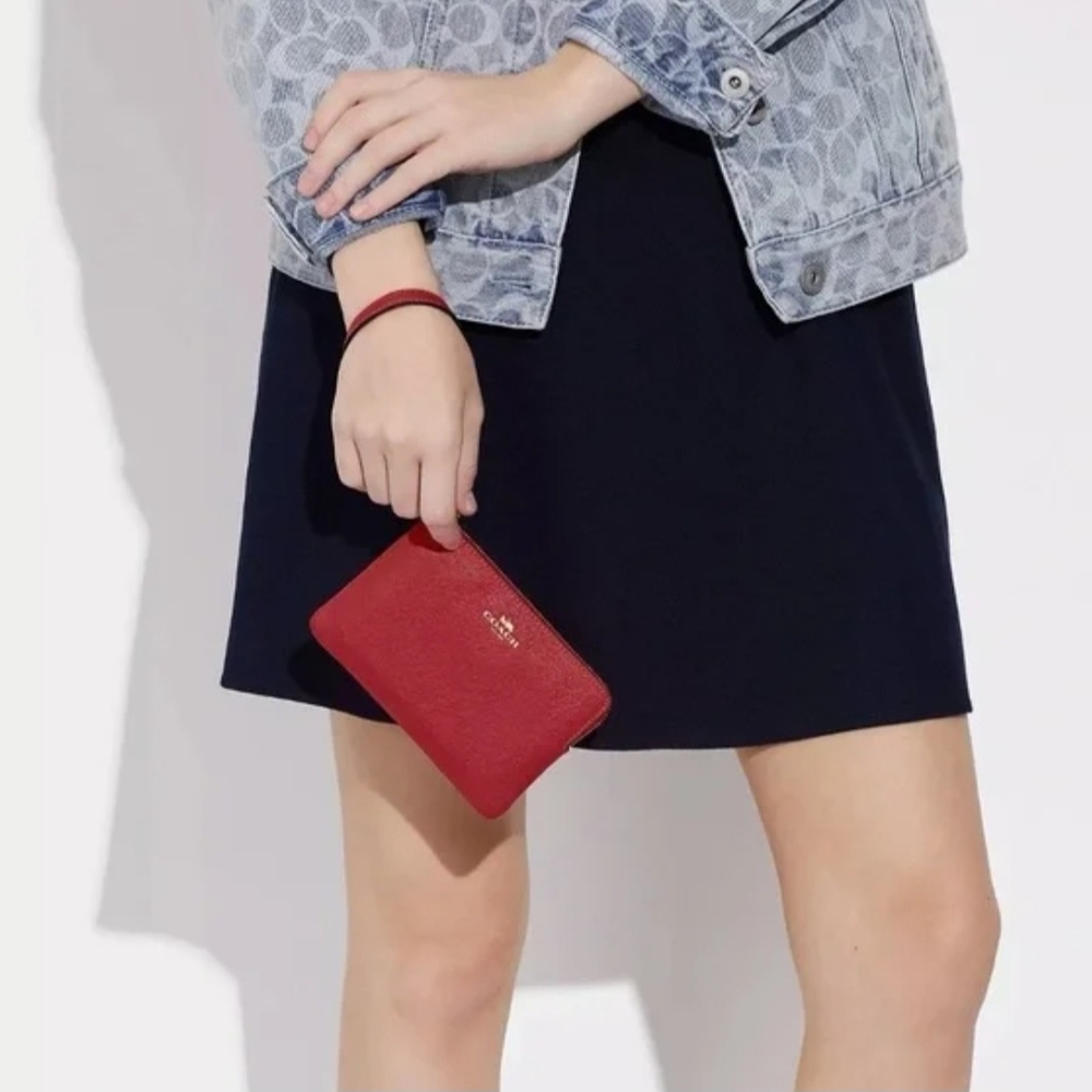 COACH Red Zip Wristlet